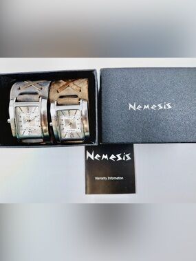Nemesis 2pak Distressed Leather Cuff Watch Set (1 worn,, 1 new) Y2K